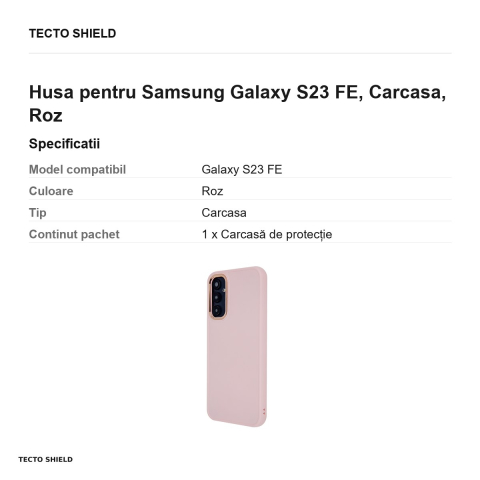 Husa Satin Touch pentru Samsung Galaxy S23 FE, Carcasa, Roz [2]