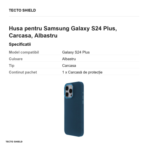 Husa Satin Touch pentru Samsung Galaxy S24 Plus, Carcasa, Albastru [2]