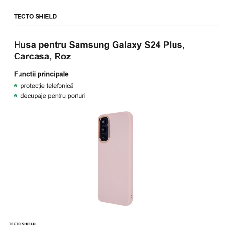 Husa Satin Touch pentru Samsung Galaxy S24 Plus, Carcasa, Roz [1]