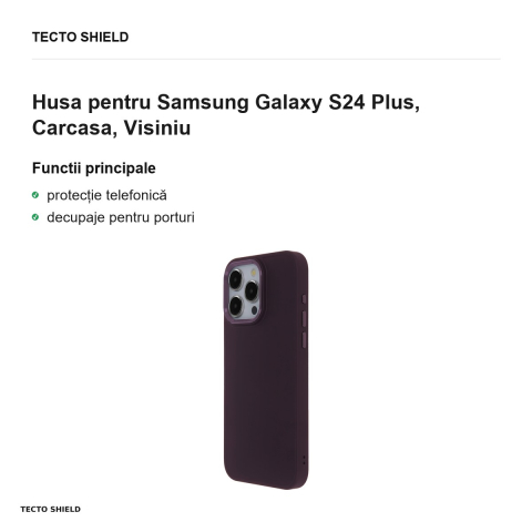 Husa Satin Touch pentru Samsung Galaxy S24 Plus, Carcasa, Visiniu [1]
