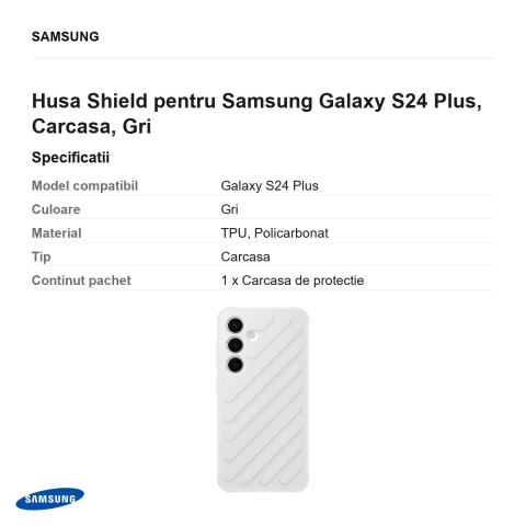 Husa Shield pentru Samsung Galaxy S24 Plus, Carcasa, Gri [2]