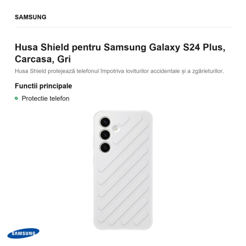 Husa Shield pentru Samsung Galaxy S24 Plus, Carcasa, Gri [1]