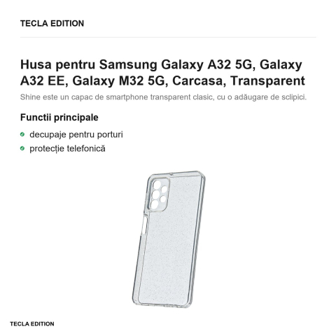 Husa Shine Ee pentru Samsung Galaxy A32 5G, Galaxy A32 EE, Galaxy M32 5G, Carcasa, Transparent [1]