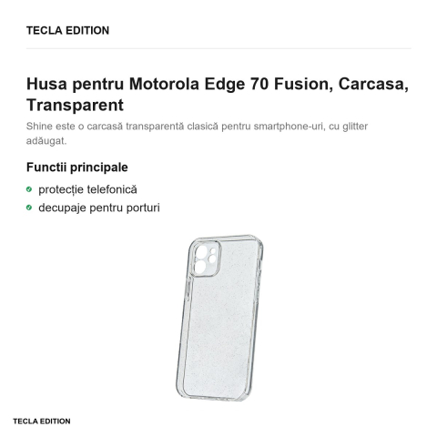 Husa Shine Fusion pentru Motorola Edge 70 Fusion, Carcasa, Transparent [1]