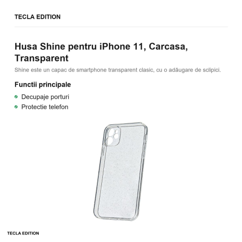 Husa Shine pentru iPhone 11, Carcasa, Transparent [1]