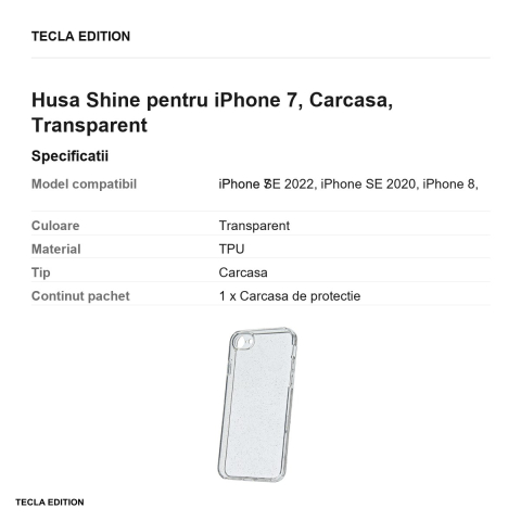 Husa Shine pentru iPhone 7, Carcasa, Transparent [2]
