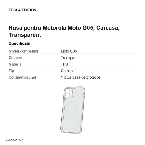 Husa Shine pentru Motorola Moto G05, Carcasa, Transparent [2]