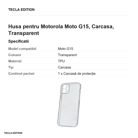 Husa Shine pentru Motorola Moto G15, Carcasa, Transparent [2]