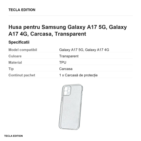 Husa Shine pentru Samsung Galaxy A17 5G, Galaxy A17 4G, Carcasa, Transparent [2]