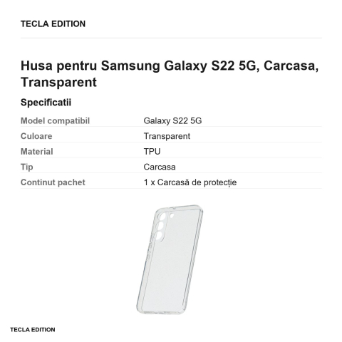 Husa Shine pentru Samsung Galaxy S22 5G, Carcasa, Transparent [2]