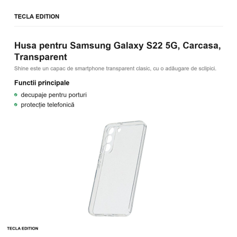 Husa Shine pentru Samsung Galaxy S22 5G, Carcasa, Transparent [1]