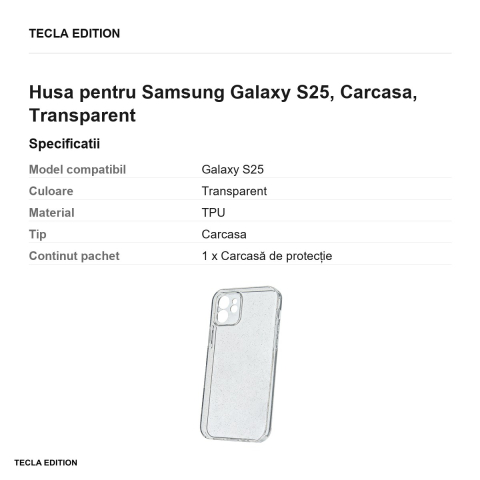 Husa Shine pentru Samsung Galaxy S25, Carcasa, Transparent [2]
