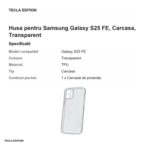 Husa Shine pentru Samsung Galaxy S25 FE, Carcasa, Transparent [2]