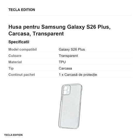 Husa Shine pentru Samsung Galaxy S26 Plus, Carcasa, Transparent [2]