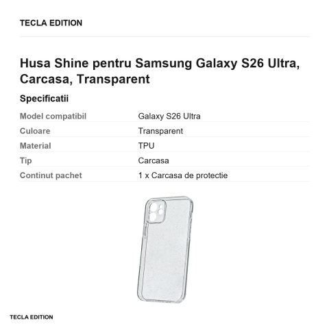 Husa Shine pentru Samsung Galaxy S26 Ultra, Carcasa, Transparent [2]