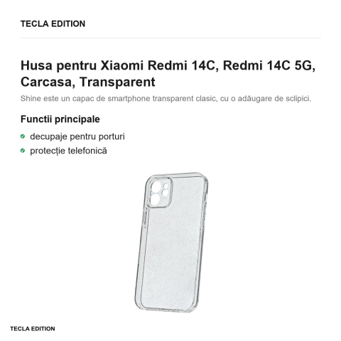 Husa Shine pentru Xiaomi Redmi 14C, Redmi 14C 5G, Carcasa, Transparent [1]