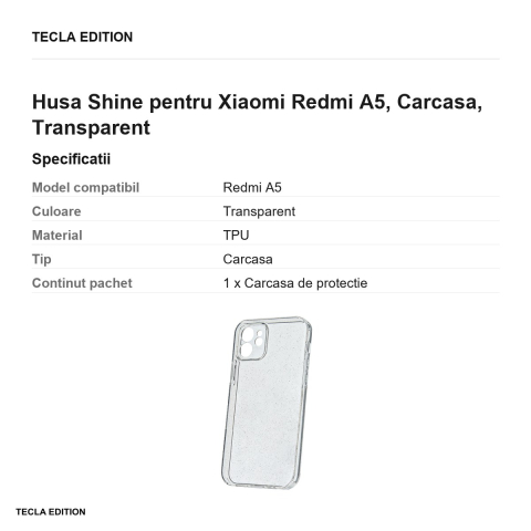 Husa Shine pentru Xiaomi Redmi A5, Carcasa, Transparent [2]