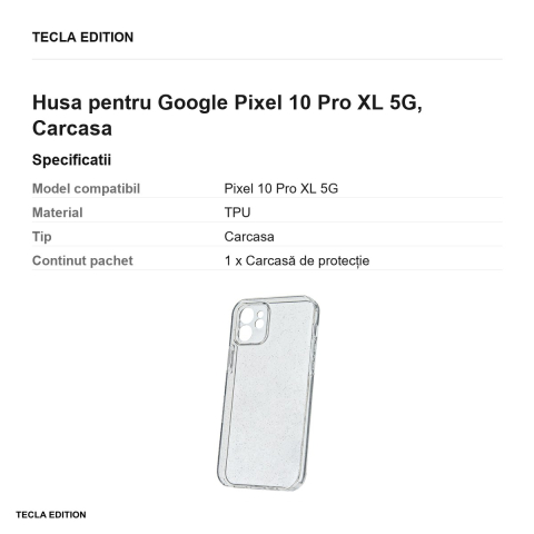 Husa Shine XL pentru Google Pixel 10 Pro XL 5G, Carcasa, Transparent [2]