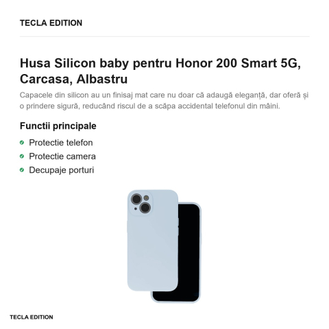 Husa Silicon baby pentru Honor 200 Smart 5G, Carcasa, Albastru [1]