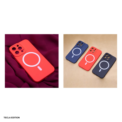 Husa Silicon Mag pentru Apple iPhone 15 Pro, Carcasa magnetica, Rosu [4]