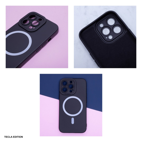 Husa Silicon Mag pentru iPhone 16 Plus, Carcasa magnetica, Negru [3]