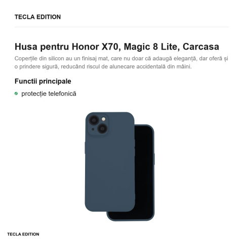 Husa Silicon pentru Honor X70, Magic 8 Lite, Carcasa, Albastru inchis [1]