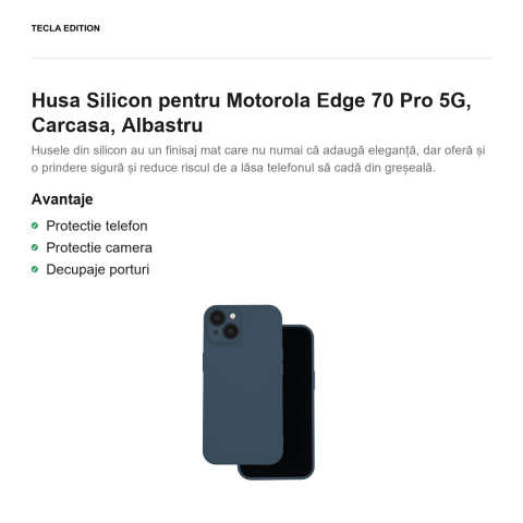 Husa Silicon pentru Motorola Edge 70 Pro 5G, Carcasa, Albastru [1]