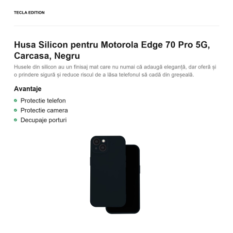 Husa Silicon pentru Motorola Edge 70 Pro 5G, Carcasa, Negru [1]
