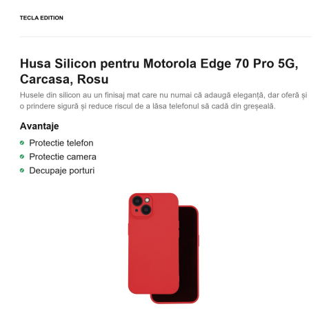 Husa Silicon pentru Motorola Edge 70 Pro 5G, Carcasa, Rosu [1]