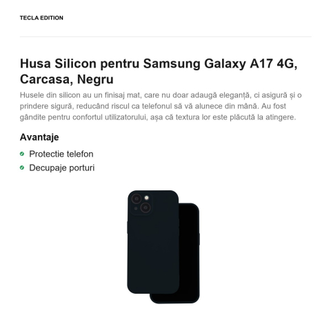 Husa Silicon pentru Samsung Galaxy A17 4G, Carcasa, Negru [1]