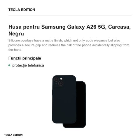 Husa Silicon pentru Samsung Galaxy A26 5G, Carcasa, Negru [1]