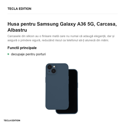 Husa Silicon pentru Samsung Galaxy A36 5G, Carcasa, Albastru [1]
