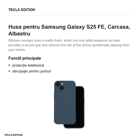 Husa Silicon pentru Samsung Galaxy S25 FE, Carcasa, Albastru [1]