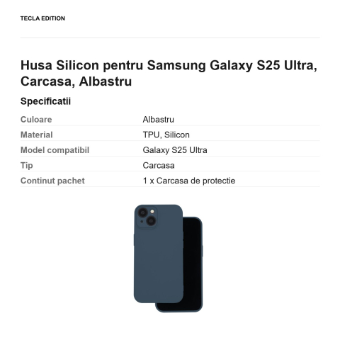 Husa Silicon pentru Samsung Galaxy S25 Ultra, Carcasa, Albastru [2]