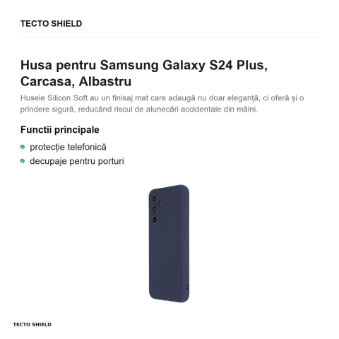 Husa Silicon Soft pentru Samsung Galaxy S24 Plus, Carcasa, Albastru [1]