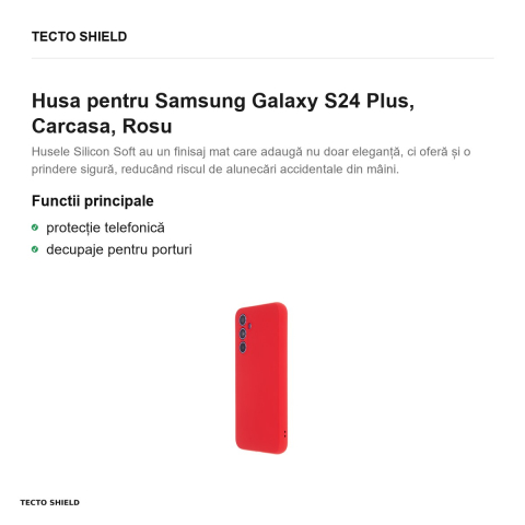 Husa Silicon Soft pentru Samsung Galaxy S24 Plus, Carcasa, Rosu [1]