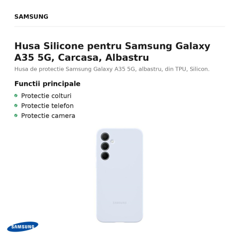 Husa Silicone pentru Samsung Galaxy A35 5G, Carcasa, Albastru [1]
