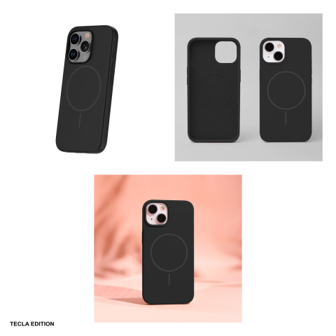 Husa Silicone Thin Mag pentru Apple iPhone 12 Pro, iPhone 12, Carcasa magnetica, Negru [3]