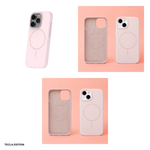 Husa Silicone Thin Mag pentru Apple iPhone 13, Carcasa magnetica, Roz [3]