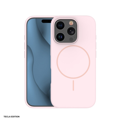 Huse si protectii smartphone - Husa Silicone Thin Mag pentru Apple iPhone 14, Carcasa magnetica, Roz
