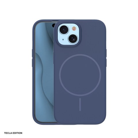 Huse si protectii smartphone - Husa Silicone Thin Mag pentru Apple iPhone 15, Carcasa magnetica, Albastru