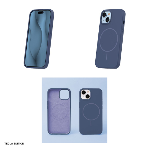 Husa Silicone Thin Mag pentru Apple iPhone 15, Carcasa magnetica, Albastru [3]