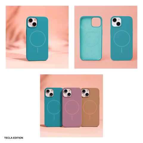 Husa Silicone Thin Mag pentru Apple iPhone 15, Carcasa magnetica, Albastru [4]