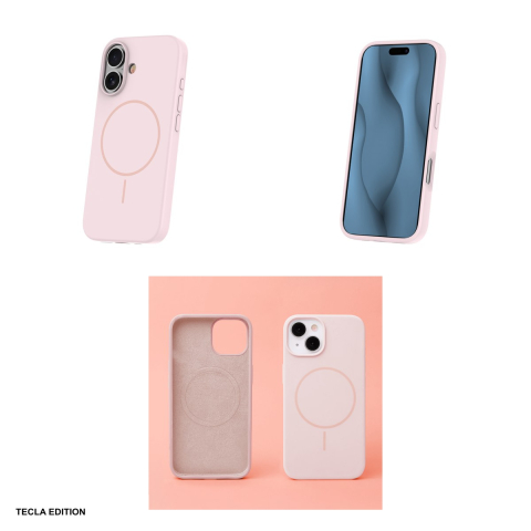 Husa Silicone Thin Mag pentru Apple iPhone 16e, iPhone 17e, Carcasa magnetica, Roz [3]