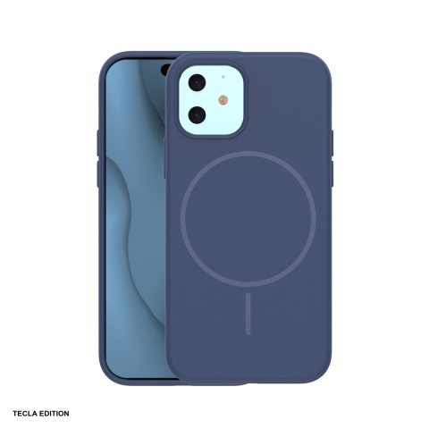 Huse si protectii smartphone - Husa Silicone Thin Mag pentru iPhone 12, Carcasa magnetica, Albastru