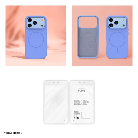 Husa Silicone Thin Mag sky pentru Apple iPhone 17 Pro, iPhone 18 Pro, Carcasa magnetica, Albastru [4]