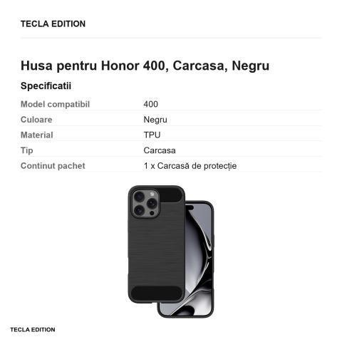 Husa Simple Black pentru Honor 400, Carcasa, Negru [2]