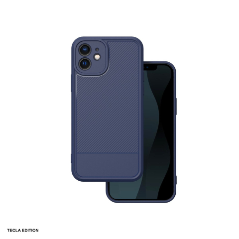 Huse si protectii smartphone - Husa Simple Carbon pentru Apple iPhone 12, Carcasa, Albastru