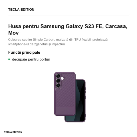 Husa Simple Carbon pentru Samsung Galaxy S23 FE, Carcasa, Mov [1]