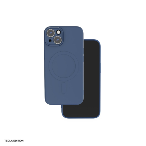 Huse si protectii smartphone - Husa Simple Color Mag pentru Apple iPhone 15, Carcasa magnetica, Albastru